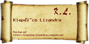 Klepács Lizandra névjegykártya